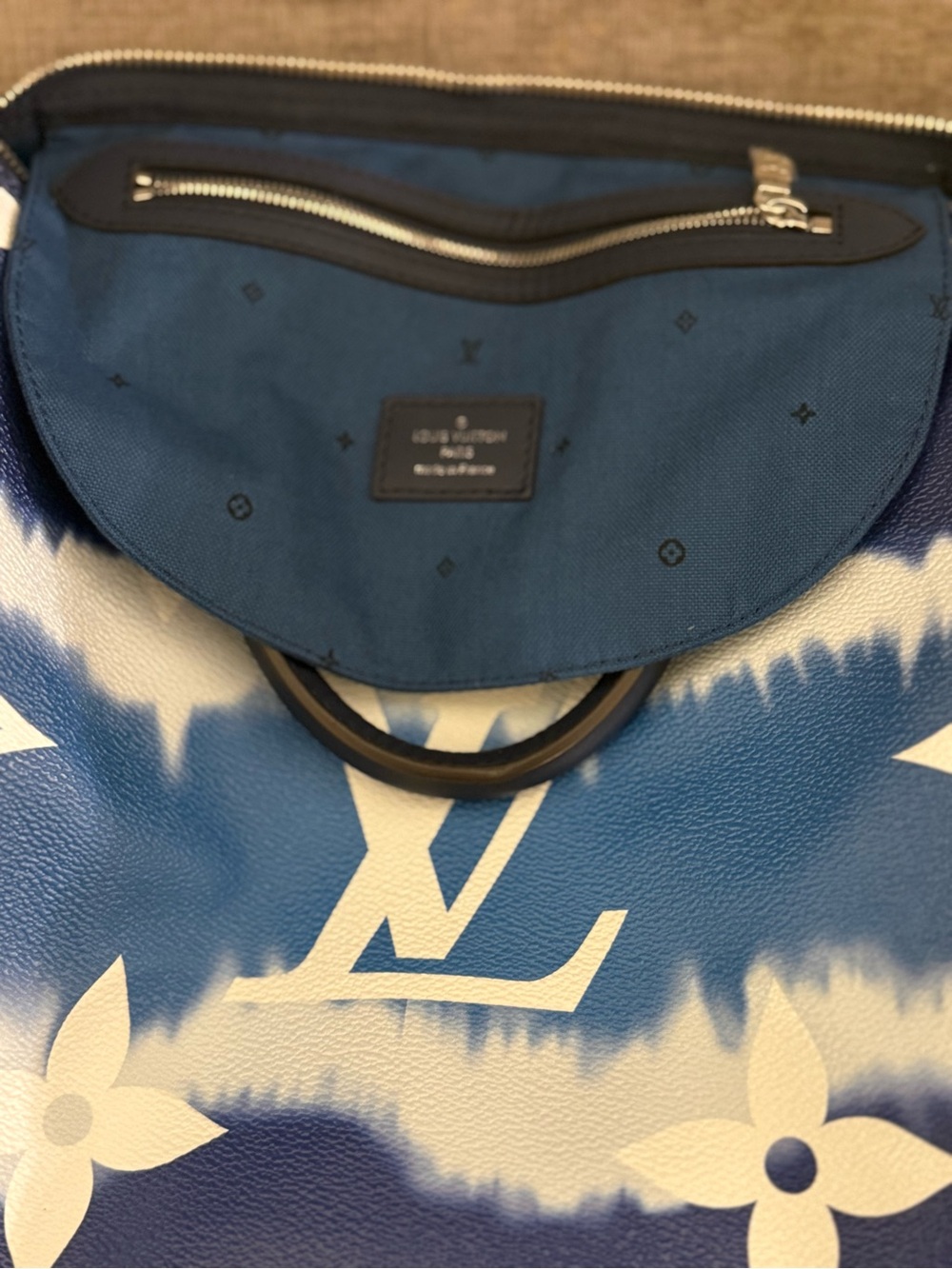 Louis Vuitton Blue and White Monogram Speedy Bandoulière Satchel - Picture 4 of 7